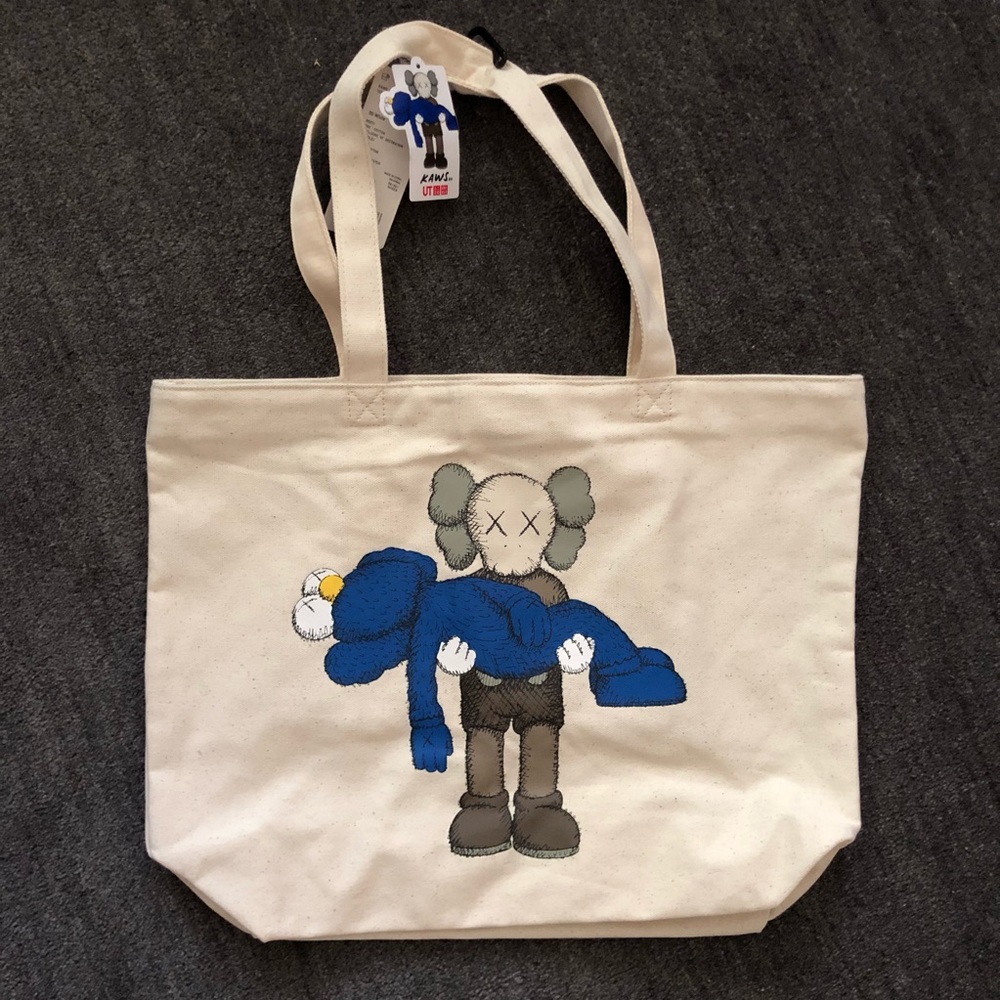 KAWS x Uniqlo Gone Tote Bag Natural